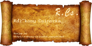 Rákosy Csinszka névjegykártya